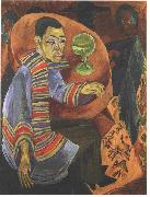 Ernst Ludwig Kirchner The drinker - selfportrait oil on canvas